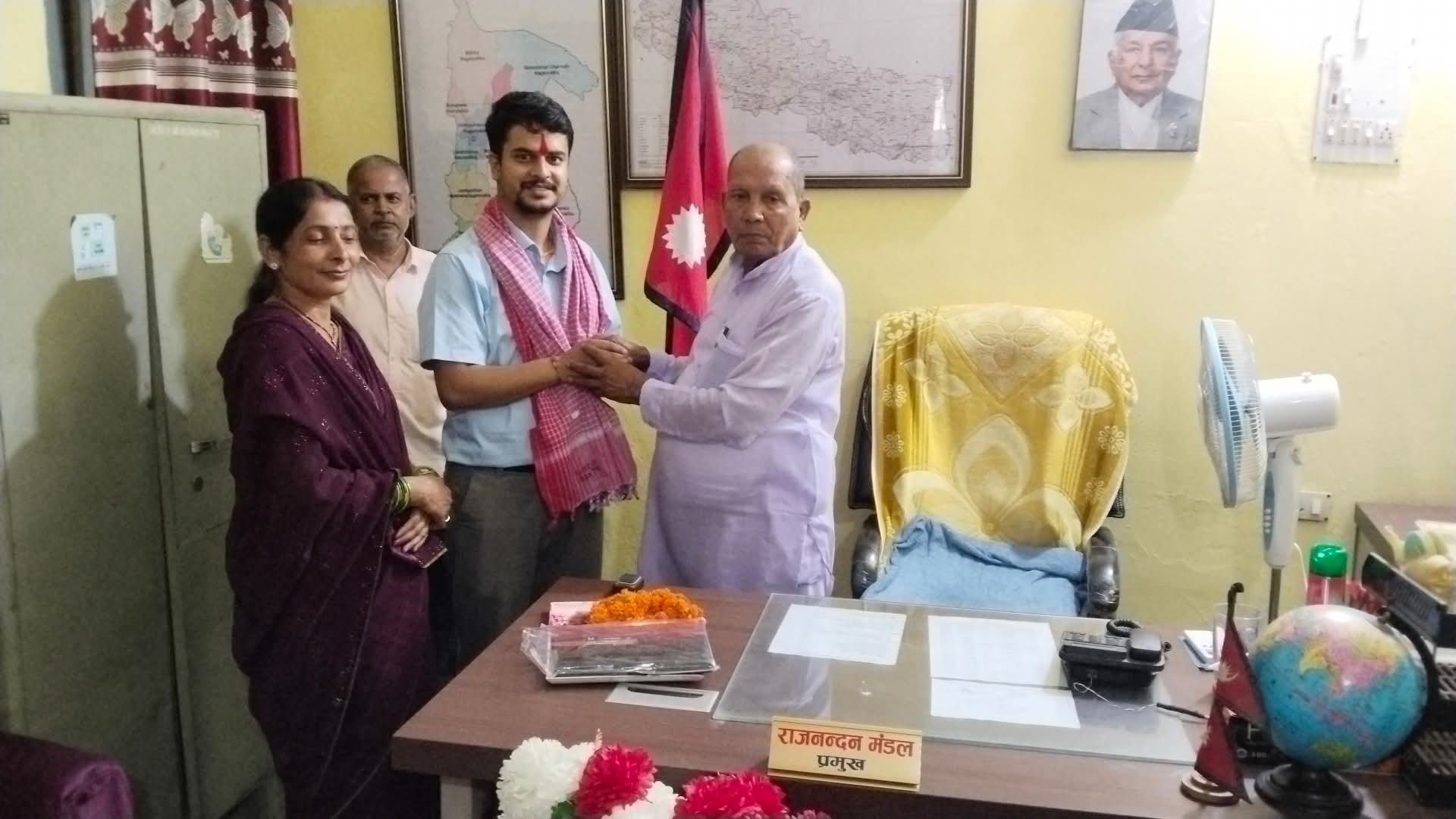 जिल्ला समन्वय अधिकारी ज्यू को स्वागत